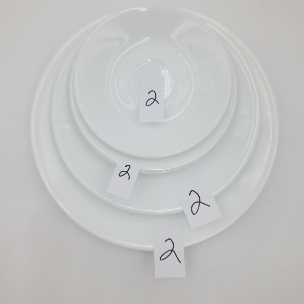 8pc Corelle Winter Frost White Mixed Plate Set Vitrelle Glass Made in USA